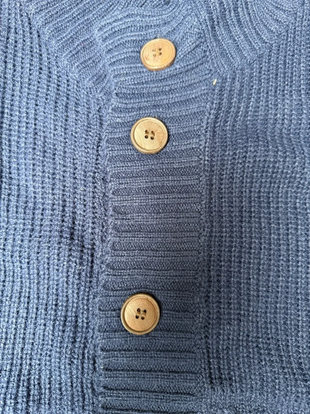 Studio Navy Textured Button-Front Cardigan - Picture 3 of 7